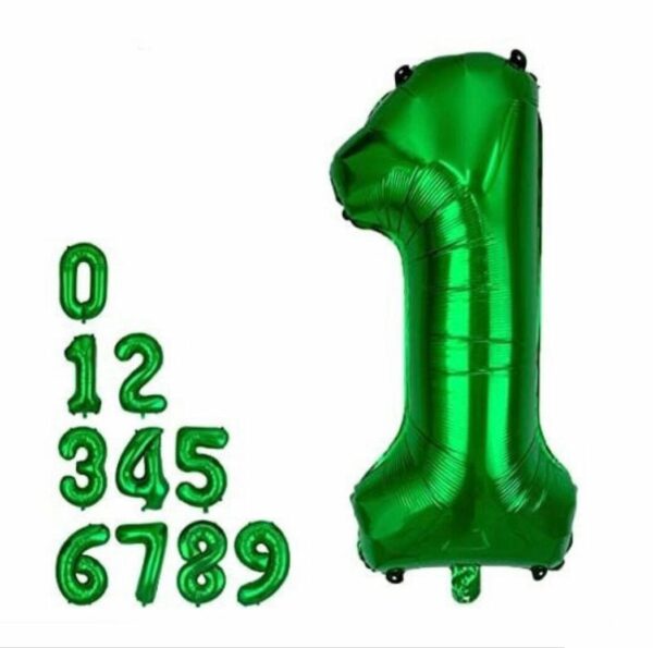 Globos Número Verde 32'' x10u ($0,44 c/u)