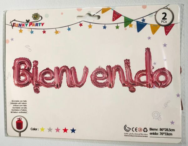 Globos Frase "BIENVENIDO" x10u Metalizada(1 c/u) - Image 2