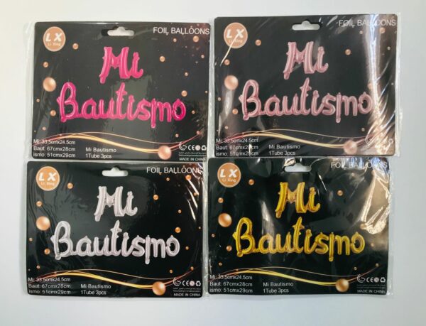 Globos Frase "Mi Bautismo" x10u (0,90 c/u)