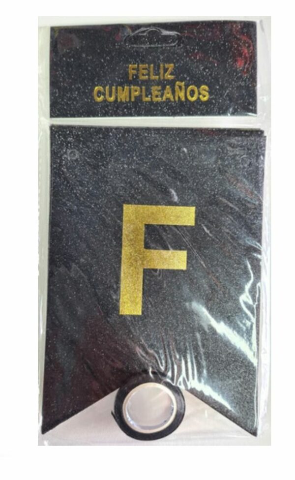 Banderín con Brillo Gibre "Feliz Cumpleaños" x12u ($0,85 c/u) - Image 4