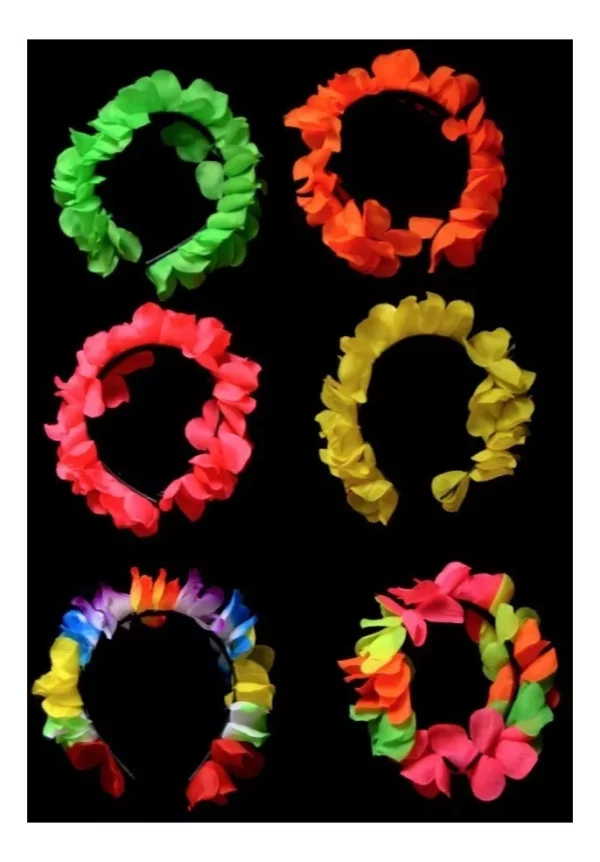 Vinchas con flores x12u (Colores surtidos)