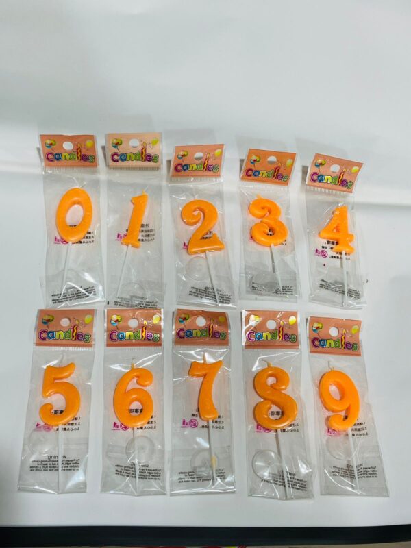 Velas numeros colores fluor lisos x5u  ($0.13c/u) - Image 2