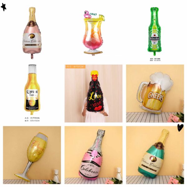 Globos de Bebidas Alcoholicas Copas x10u