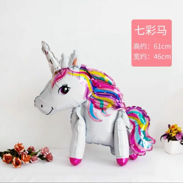 Globo Figura unicornio 3D Patas adhesivas x10u