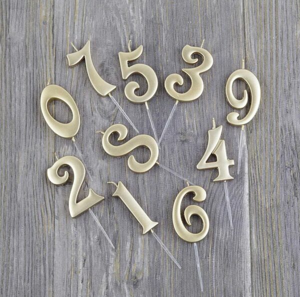 topper Velas de numeros plateado 10cm x10u