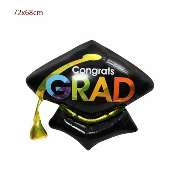 Globo figura sombrero egreso "congrats" x10u