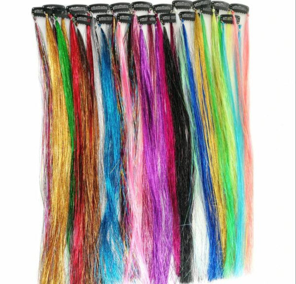 Tinsel extensiones para pelo con broche surtidos x10u