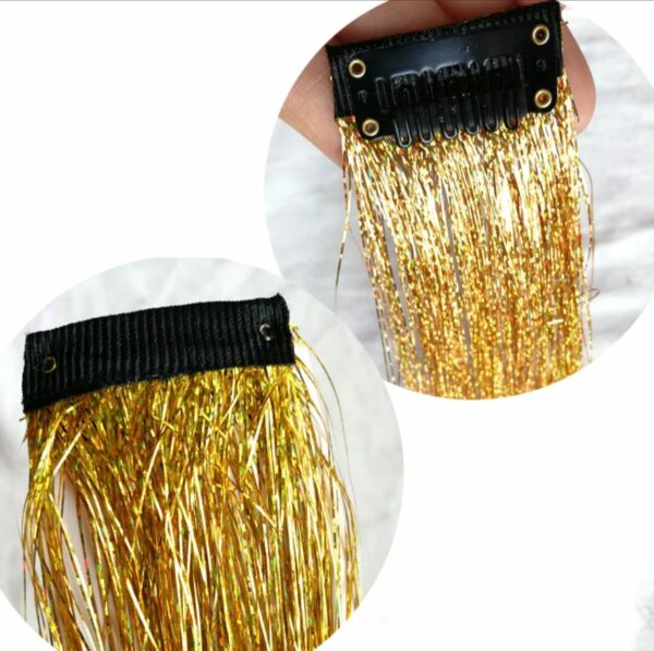 Tinsel extensiones para pelo con broche surtidos x10u - Image 2