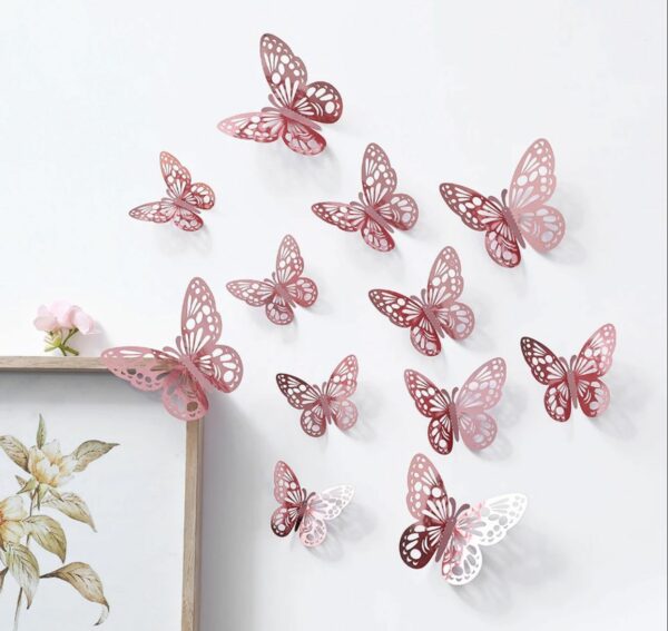 Mariposas adhesiva metalizada x6 piezas x12u ($0,38 c/u) - Image 2