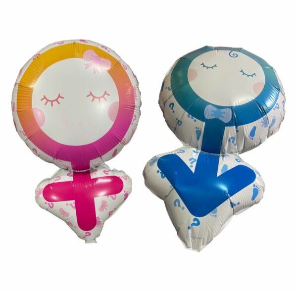 Globo figura Baby Shower mujer varon x10u