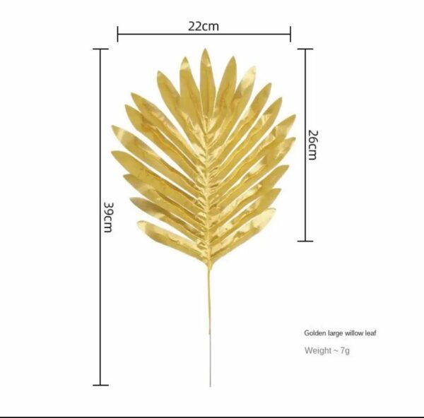 Hojas artificiales hoja de palma dorado 22cm x45u