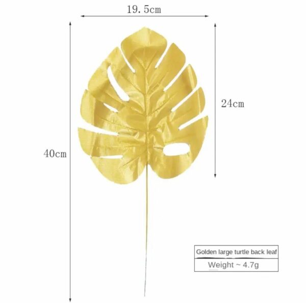 Hojas artificiales costilla de adan dorado 58cm x38u