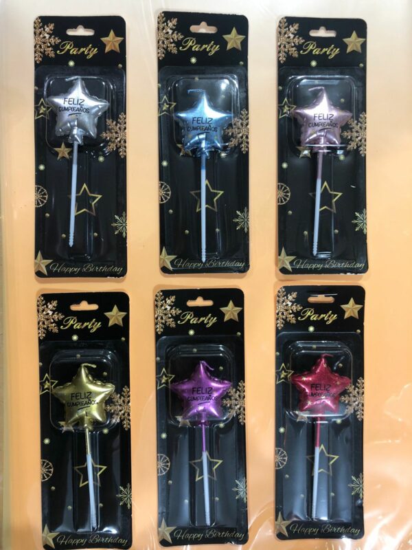 Velas forma Globo Estrella x10 ($0,47 c/u)