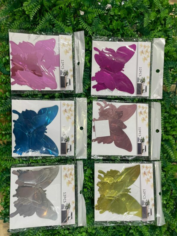 Mariposa Decorativa 3D Espejo Lisa 12pcs Pack x12u ($0,50 c/u)