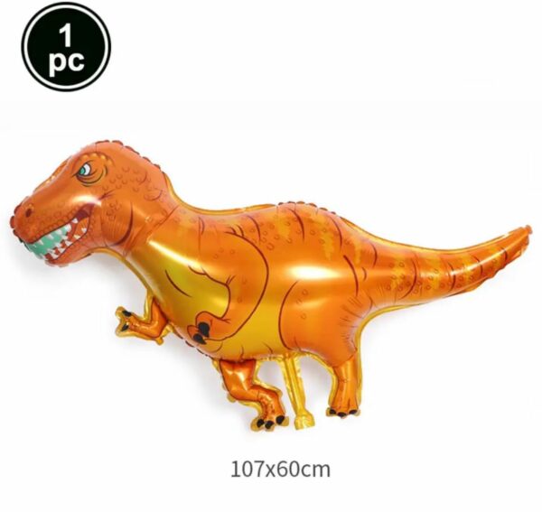 Globo Figura Dinosaurio Rex Naranja x10u ($0,55 c/u)