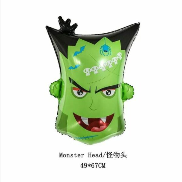 Globo Figura Halloween Cabeza de Frankenstein x10u (0,45 c/u)