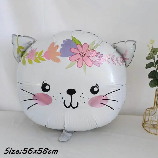 Globos Figura Cabeza de Gato con Flores x10u