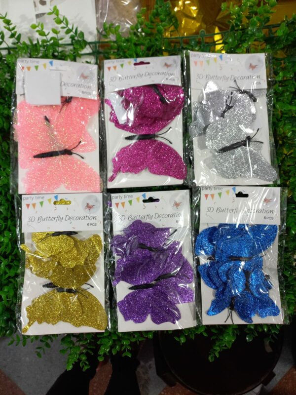 Mariposa ultra brillo 6piezas x12U ($0,75 c/u)