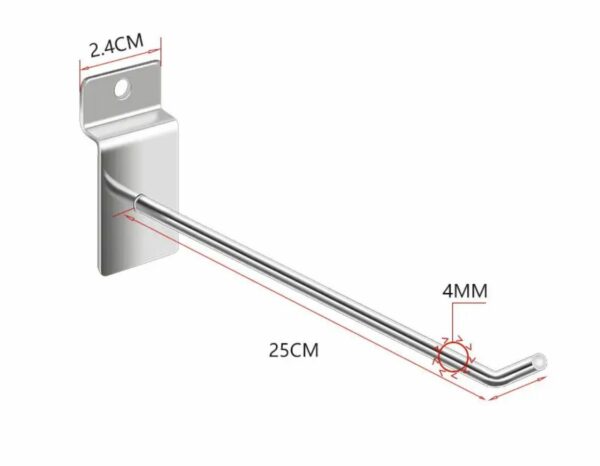 Gancho blistero de Metal 25cm xU