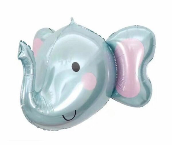 Globo Figura Cabeza de Animal Elefante celeste 4D x10