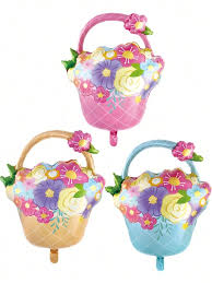 Globos Figura Canasta De Flores X10u 60x50cm ($0,40 c/u)