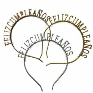 Vinchas feliz cumpleaños metalizadas x10u Cod-128