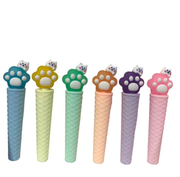 Lapiceras Cono Huellita con Gatito x6u Colores Surtidos