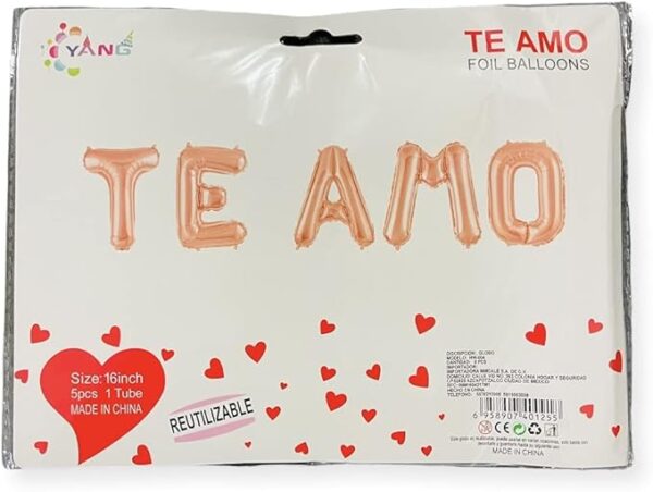 Globo Frase "Te Amo" Imprenta 40cm x10u (1 c/u) - Image 5