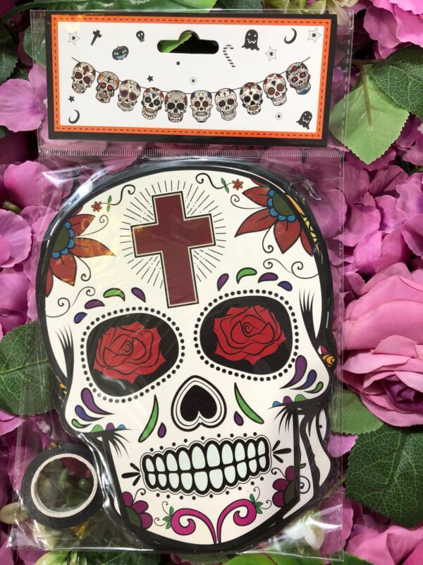 Guirnalda Calaveras Floral Halloween x12u (0,85 c/u)