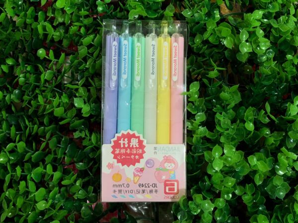 Bolígrafos Multicolor Pastel Sweet Morandi Pack x6u Cod JD-2249