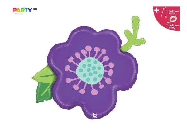 Globo Figura Flor Violeta x10u 1 metro (0,55  c/u)