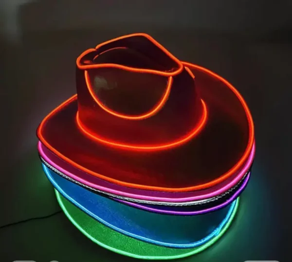 Sombrero Vaquero Tornasol C/ Luz Led Inalámbrico xU - Image 2