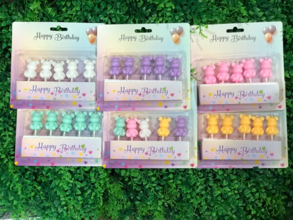 Velas Ositos Pastel Pack x5 xU