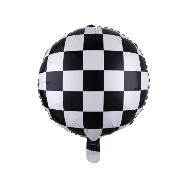 Globo Redondo 18" Bandera De Carreras x50