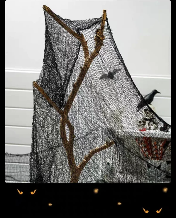 Gasa Negra Desgarrable Decorativa Halloween 120cmx200cm - Image 3