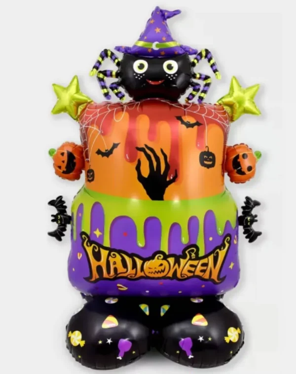 Globo Figura Torta Halloween Con Base 73*113cm x5u (2 c/u)