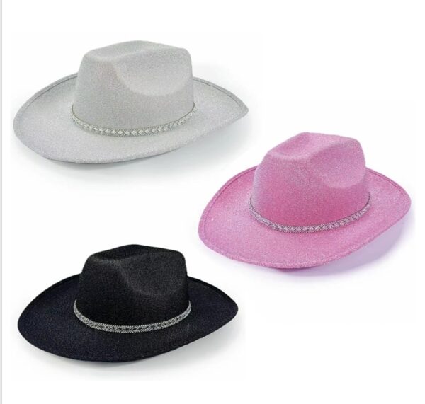 Sombrero De Vaquero Glitter C/ Franja De Strass Cod-0667 - Image 2