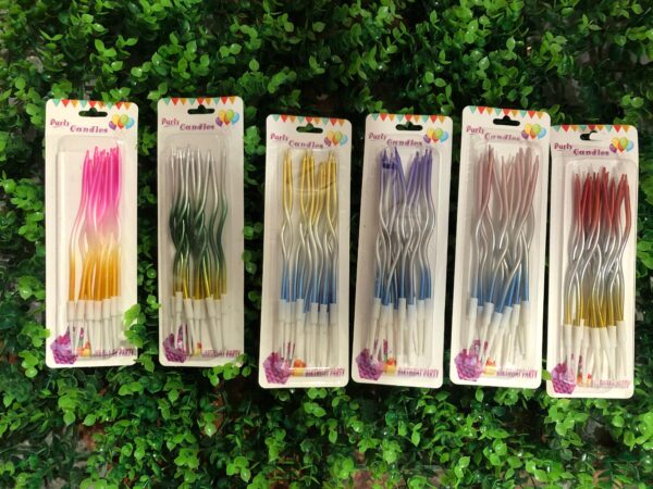 Velas Ondas Tricolor Metalizadas 10 Pack x10U ($1 c/u) - Image 2