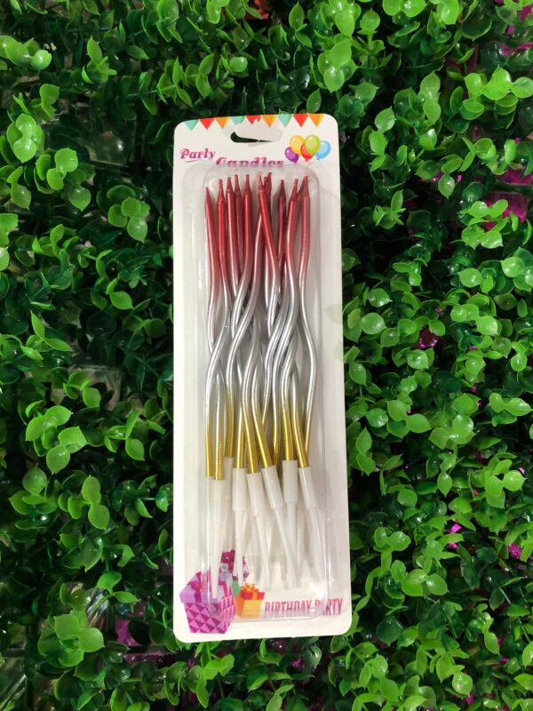 Velas Ondas Tricolor Metalizadas 10 Pack x10U ($1 c/u) - Image 6