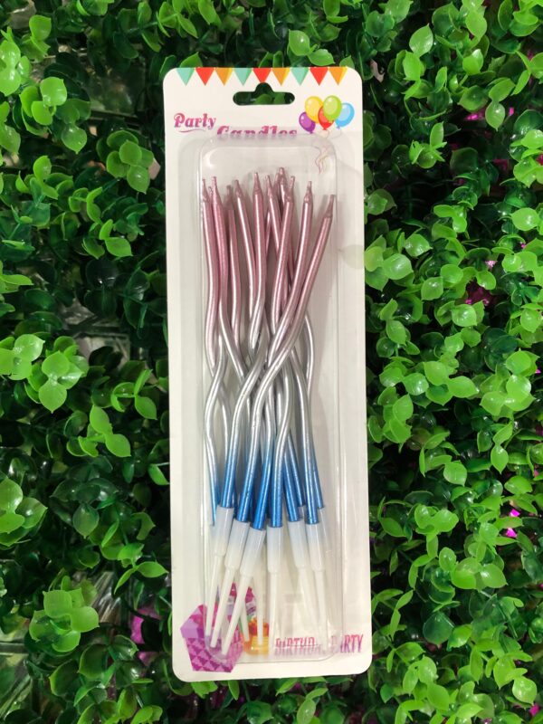 Velas Ondas Tricolor Metalizadas 10 Pack x10U ($1 c/u) - Image 3