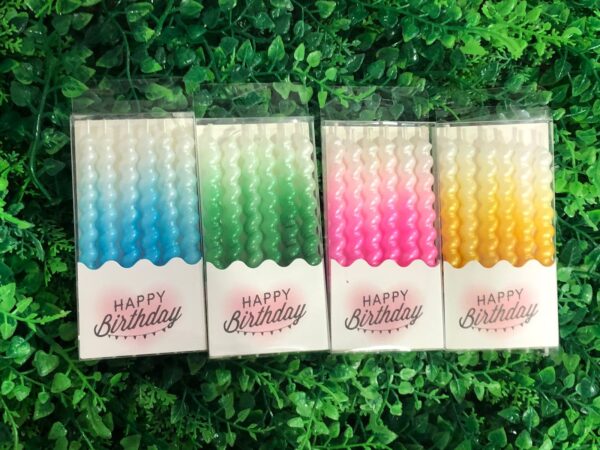 Velas Tirabuzón Perladas 10 Packs x6u  (0,66 c/u)