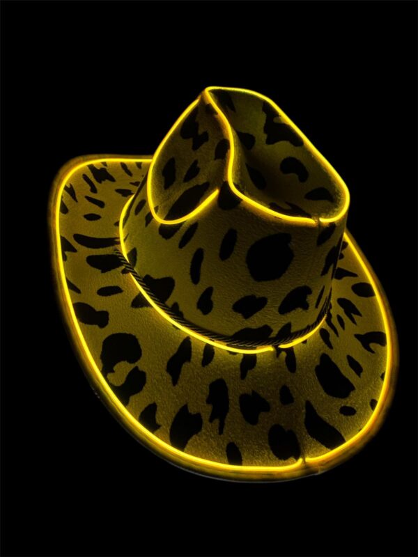 Sombrero Vaquero Cowboy Animal Print Vaca Con Luz xU - Image 15