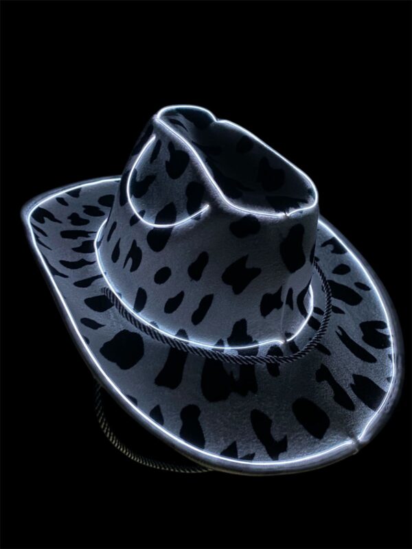 Sombrero Vaquero Cowboy Animal Print Vaca Con Luz xU - Image 6