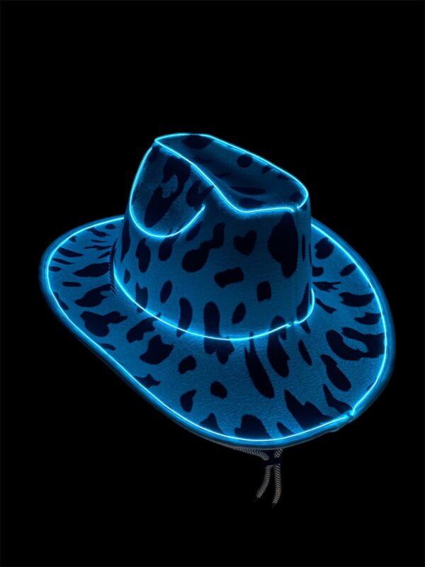 Sombrero Vaquero Cowboy Animal Print Vaca Con Luz xU - Image 10