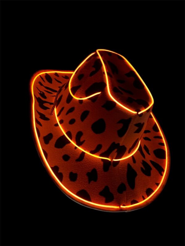 Sombrero Vaquero Cowboy Animal Print Vaca Con Luz xU - Image 13