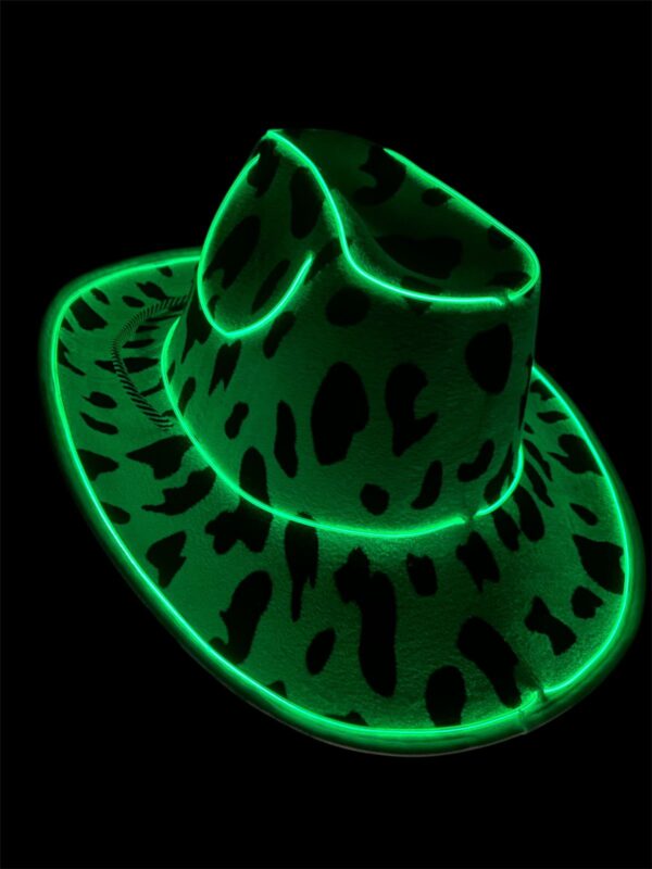 Sombrero Vaquero Cowboy Animal Print Vaca Con Luz xU - Image 11