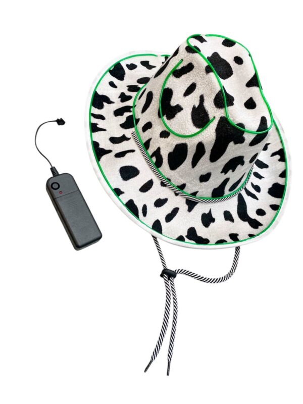 Sombrero Vaquero Cowboy Animal Print Vaca Con Luz xU - Image 12