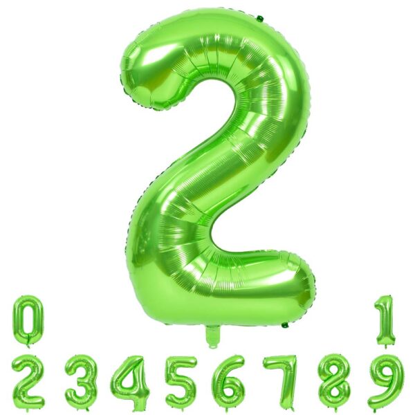 Globo Numero 32″ Verde Claro Blíster ($0,44 c/u) x10u - Image 3