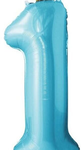 Globo Blíster Numero con Corona Celeste 40″ ($0,73 c/u) x10U