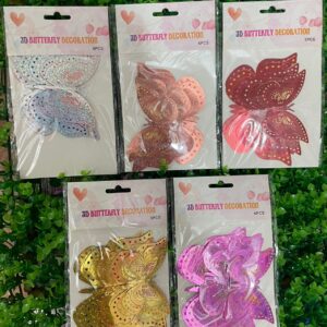 Mariposa adhesivas Decorativas Holográficas x6pcs x12u (0,58 c/u) Cod-263